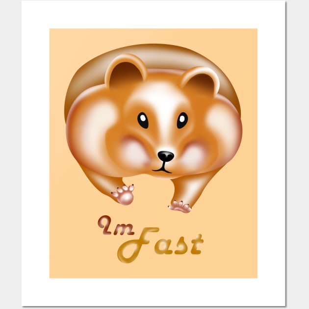 Im fast and chuncky, kawaii hamster meme sprinter Wall Art by AdishPr